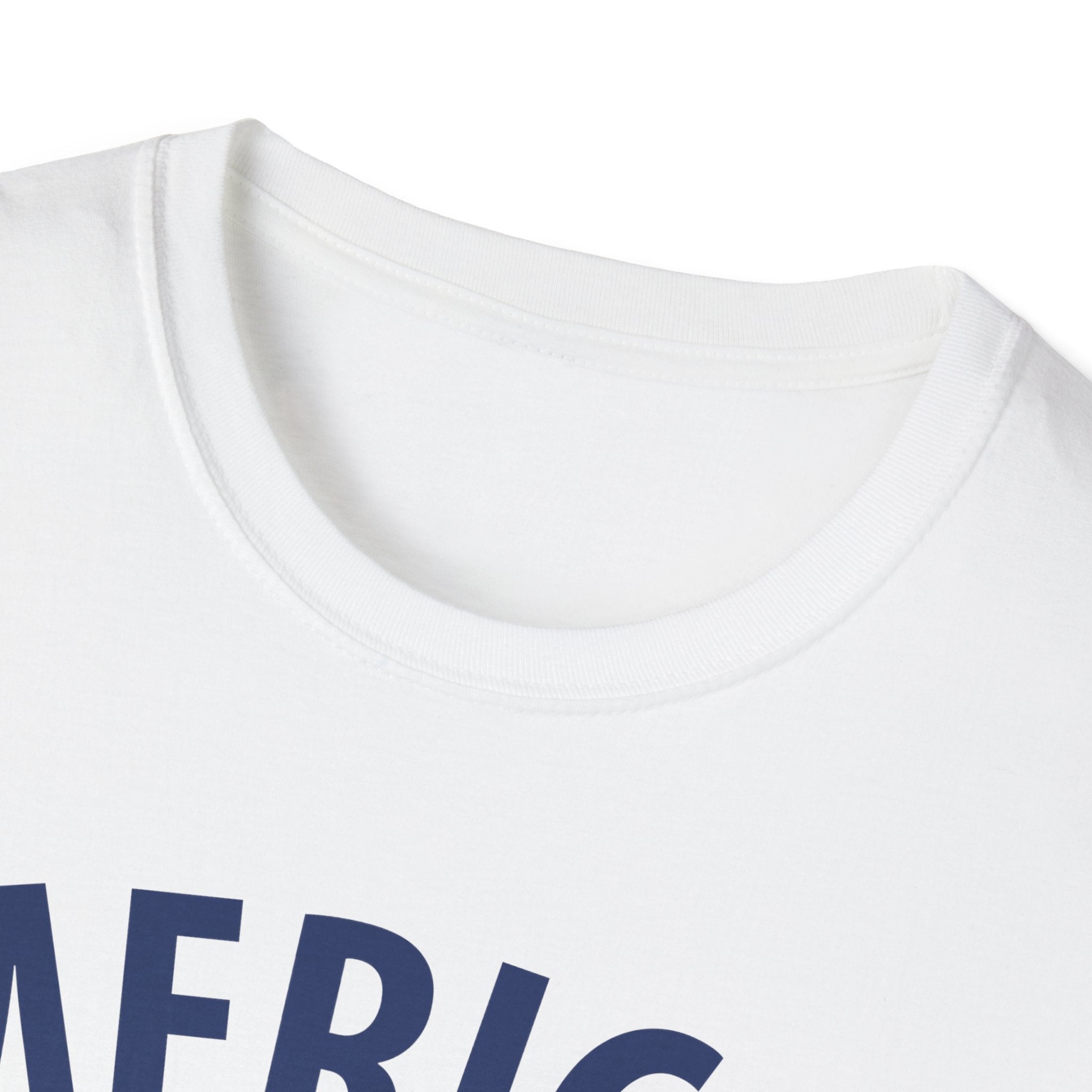 AMERICAN and PROUD USA 4th July Patriotic Rock Design Unisex Softstyle T-Shirt