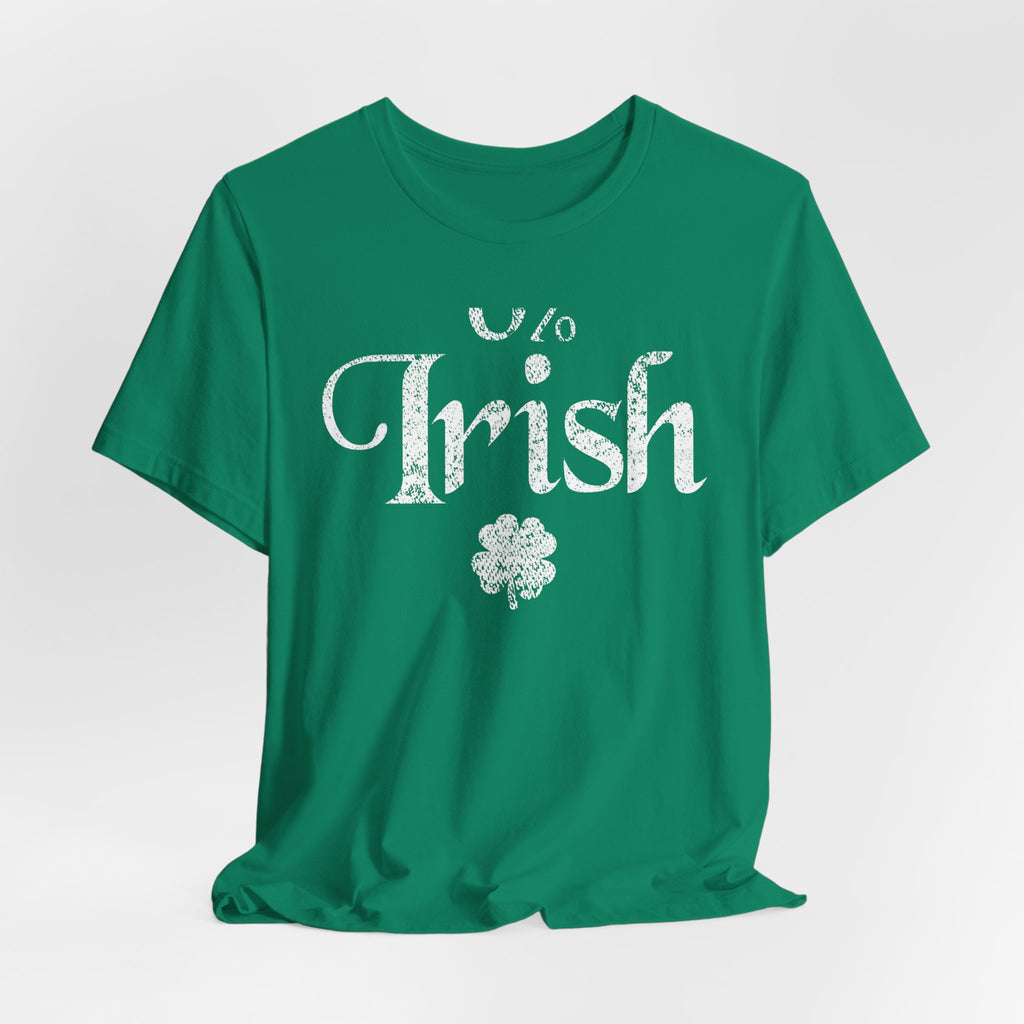 0% Irish Shamrock Funny St Patricks Day Unisex Short Sleeve T-Shirt