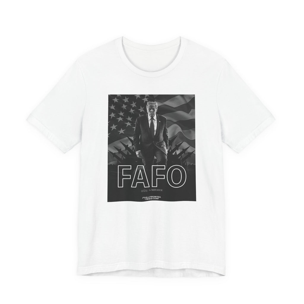 FAFO TRUMP Fuck Around Find Out American Flag Missiles Funny T-Shirt Short Sleeve Dirty Fathers Day Gift