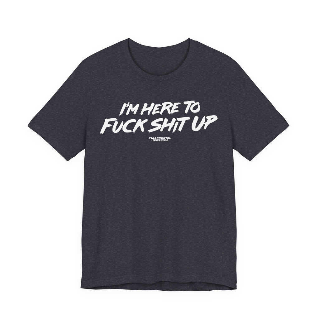 I'm Here to Fuck Shit Up Funny Jersey Short Sleeve T Shirt