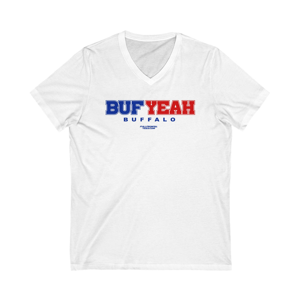 BUF YEAH Buffalo New York Football Jersey Short Sleeve V Neck T Shirt