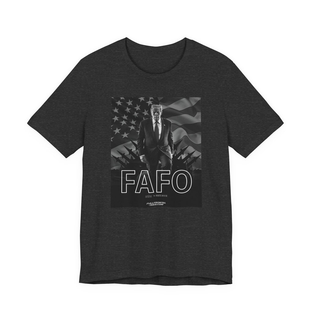 FAFO TRUMP Fuck Around Find Out American Flag Missiles Funny T-Shirt Short Sleeve Dirty Fathers Day Gift
