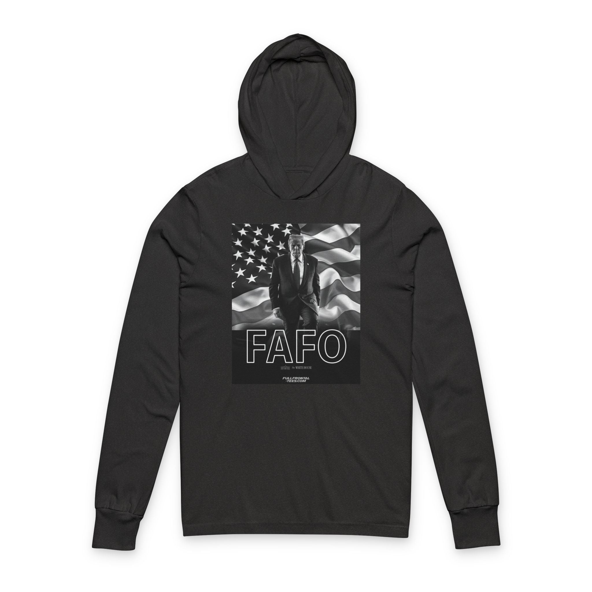 FAFO TRUMP MAGA American Flag Hoodie Tee Political Graphic Long Sleeve Hooded Shirt