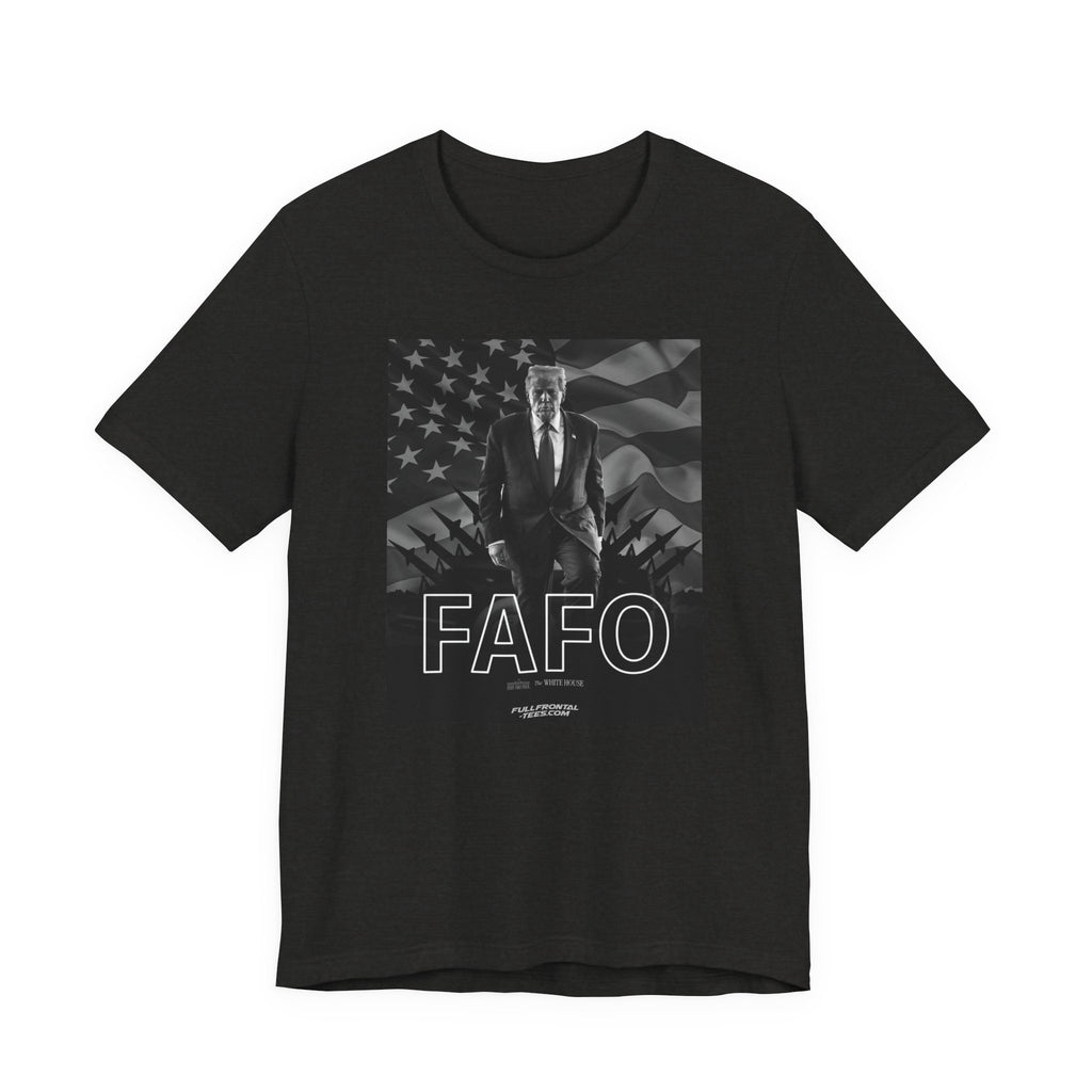 FAFO TRUMP Fuck Around Find Out American Flag Missiles Funny T-Shirt Short Sleeve Dirty Fathers Day Gift