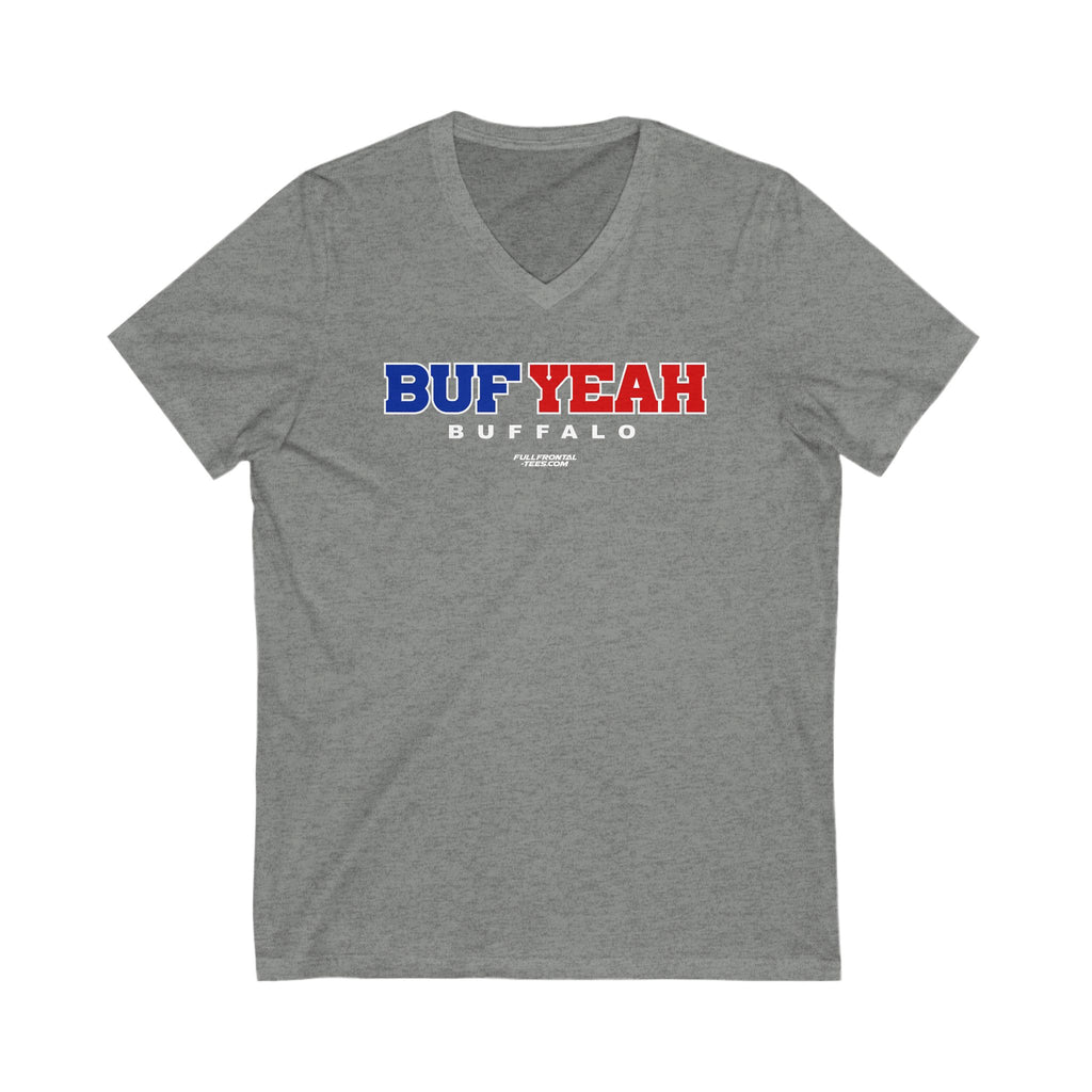 BUF YEAH Buffalo New York Football Jersey Short Sleeve V Neck T Shirt