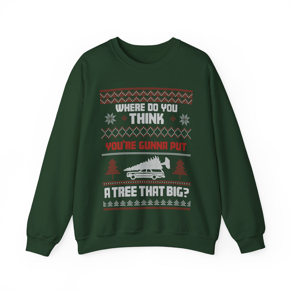 National Lampoon's Christmas Vacation Funny Couples Ugly Sweater Tree That Big Bend Over Show Holiday Unisex Heavy Blend Crewneck Sweatshirt