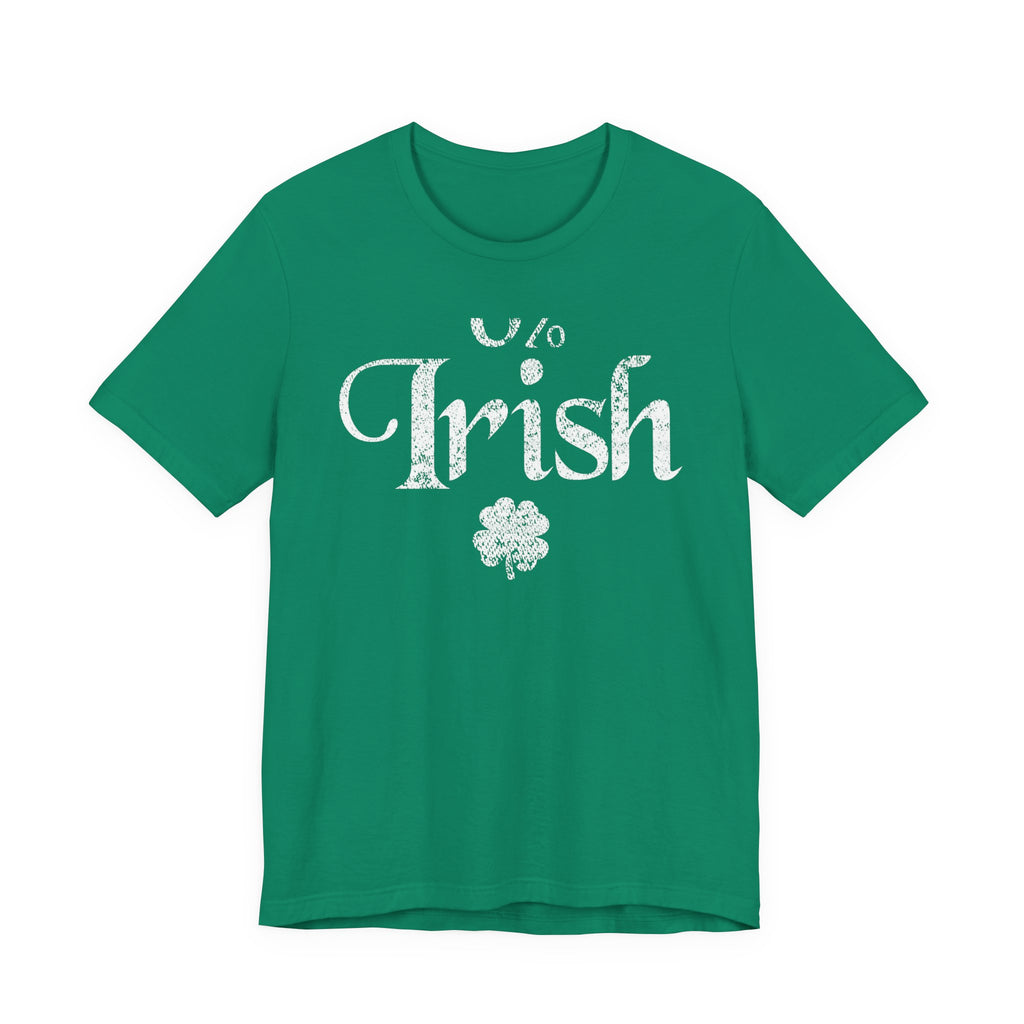 0% Irish Shamrock Funny St Patricks Day Unisex Short Sleeve T-Shirt