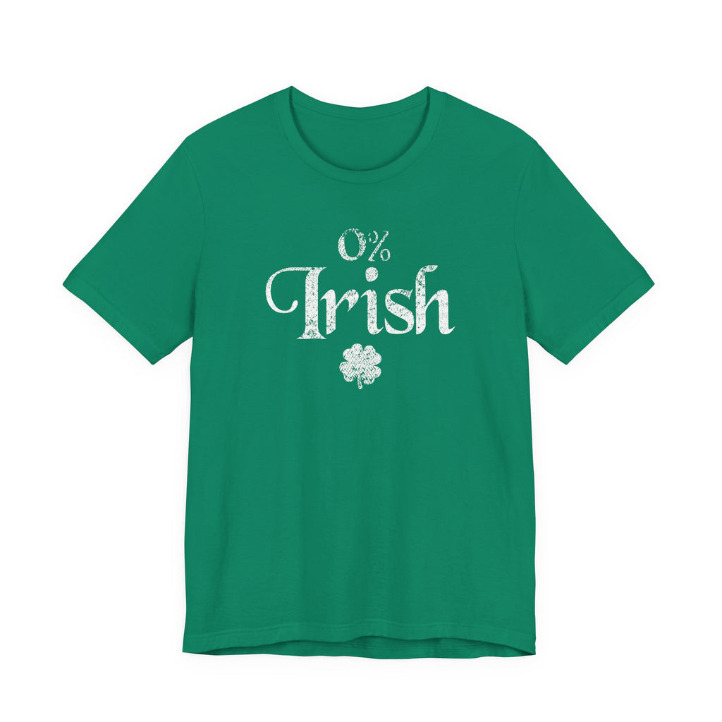 0% Irish Shamrock Funny St Patricks Day Unisex Short Sleeve T-Shirt