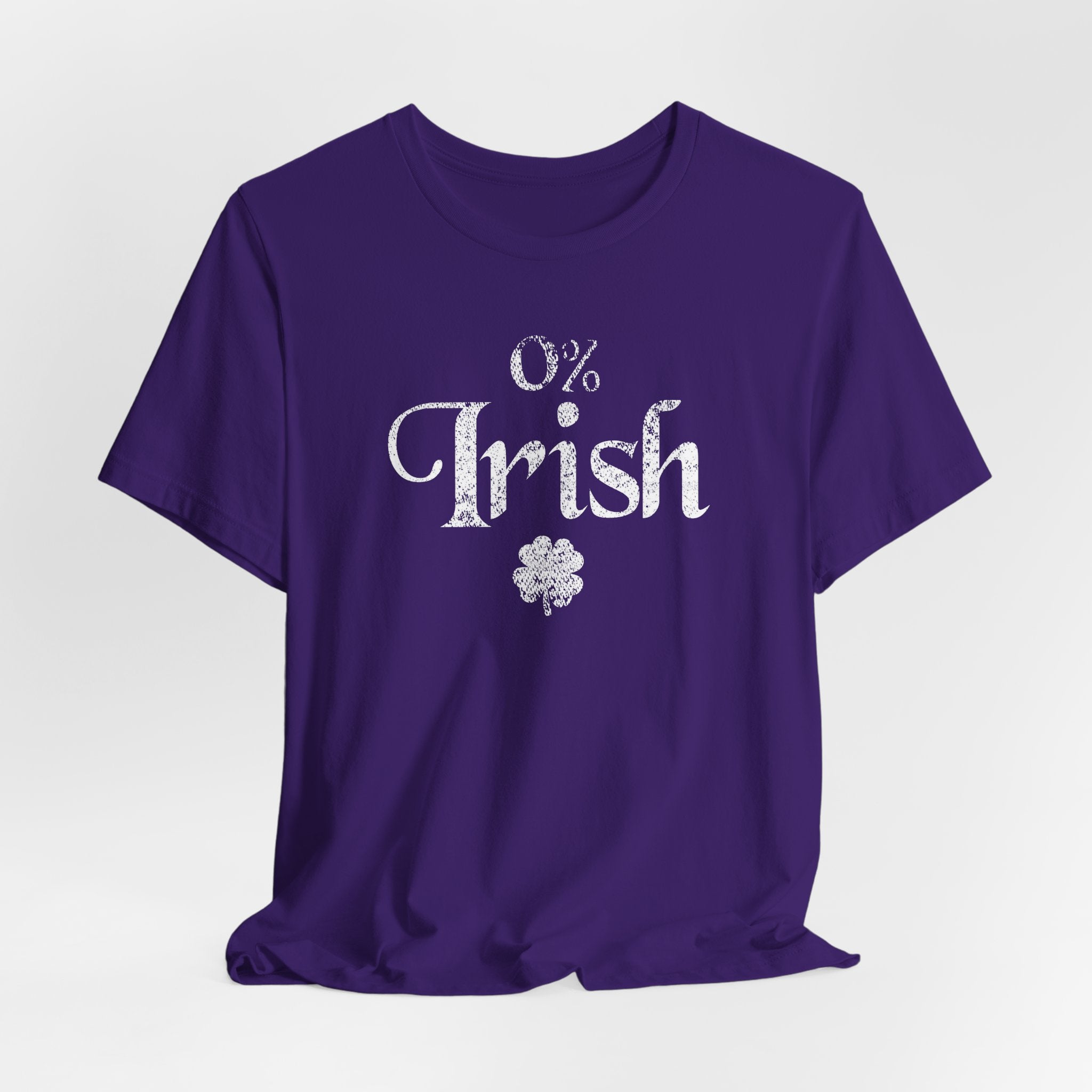 0% Irish Shamrock Funny St Patricks Day Unisex Short Sleeve T-Shirt