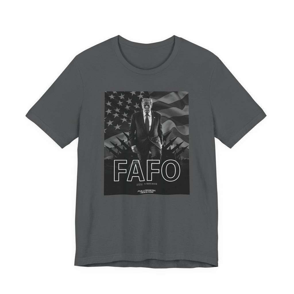 FAFO TRUMP Fuck Around Find Out American Flag Missiles Funny T-Shirt Short Sleeve Dirty Fathers Day Gift