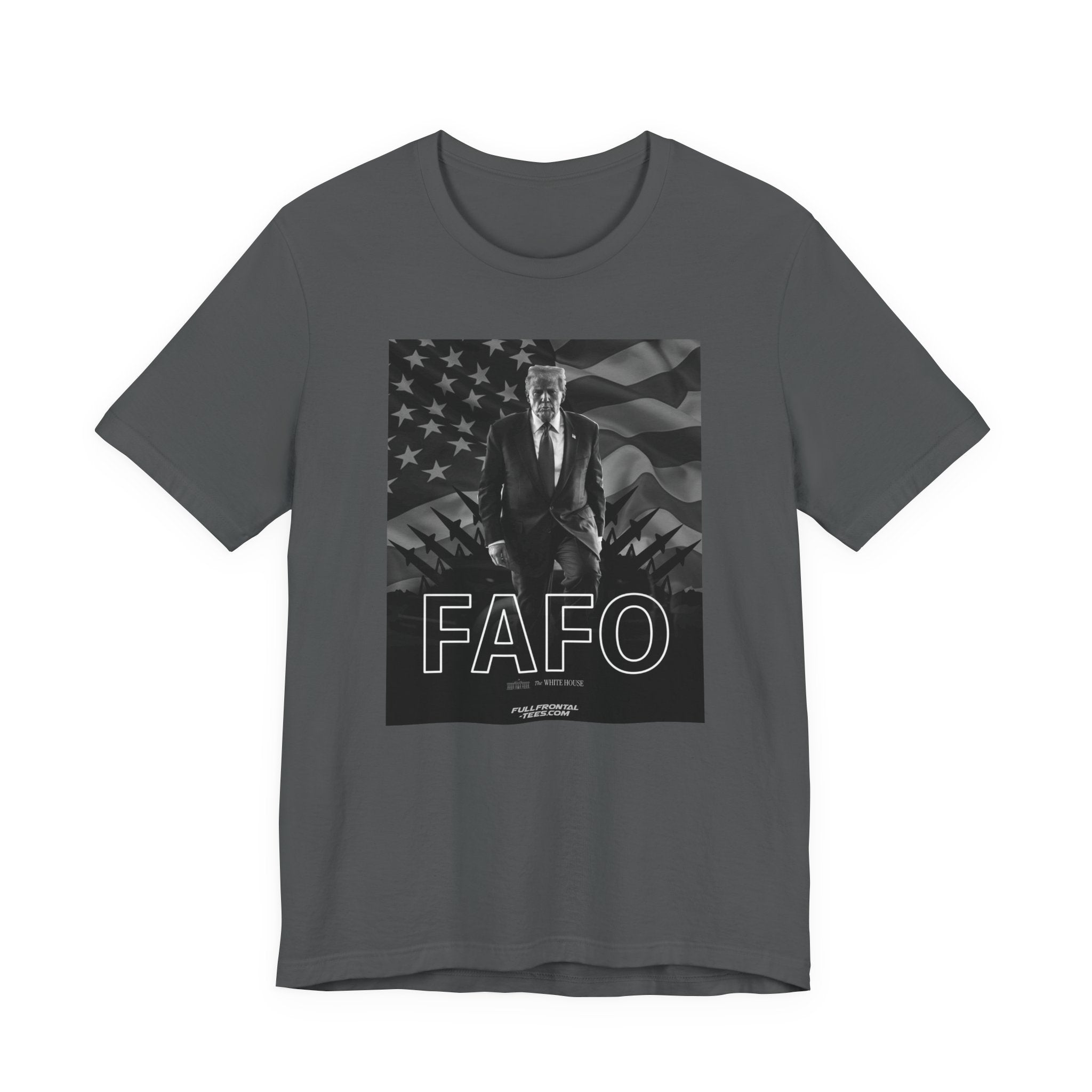 FAFO TRUMP Fuck Around Find Out American Flag Missiles Funny T-Shirt Short Sleeve Dirty Fathers Day Gift