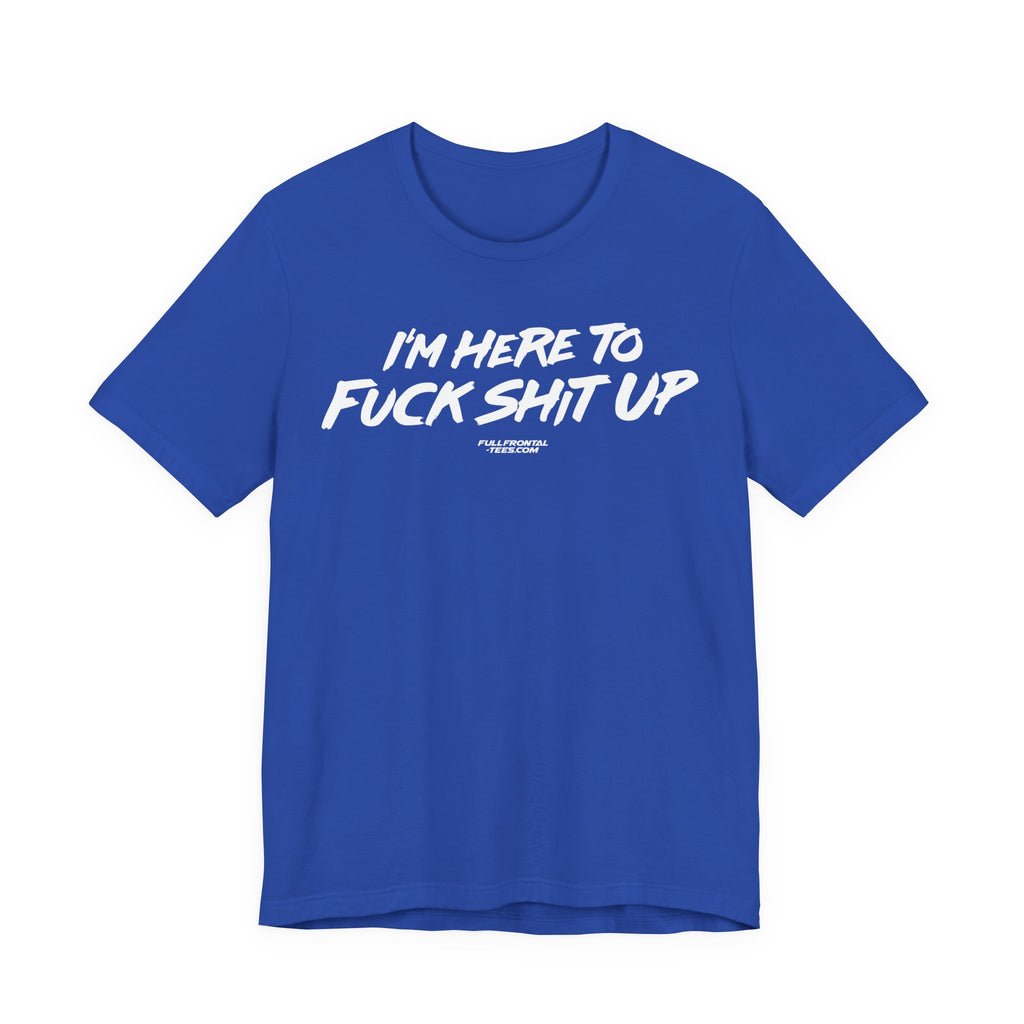 I'm Here to Fuck Shit Up Funny Jersey Short Sleeve T Shirt
