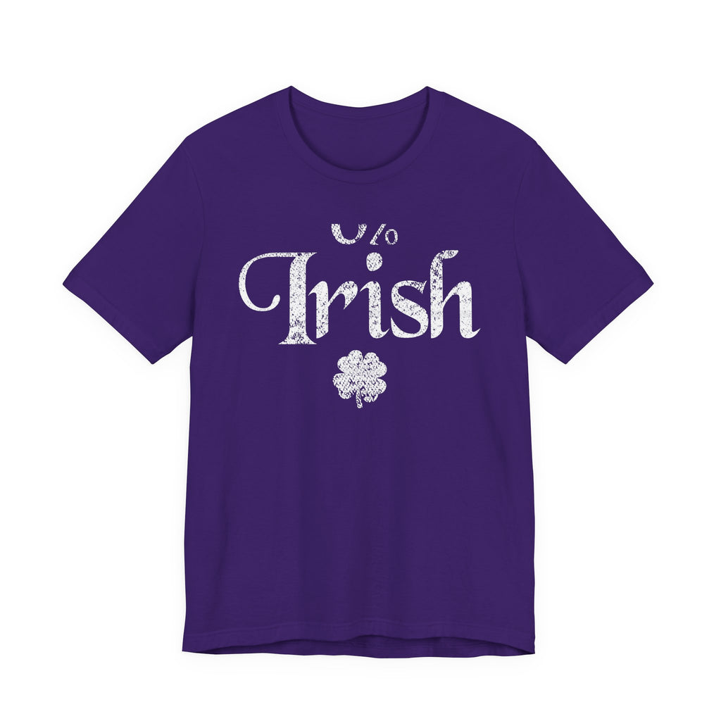 0% Irish Shamrock Funny St Patricks Day Unisex Short Sleeve T-Shirt
