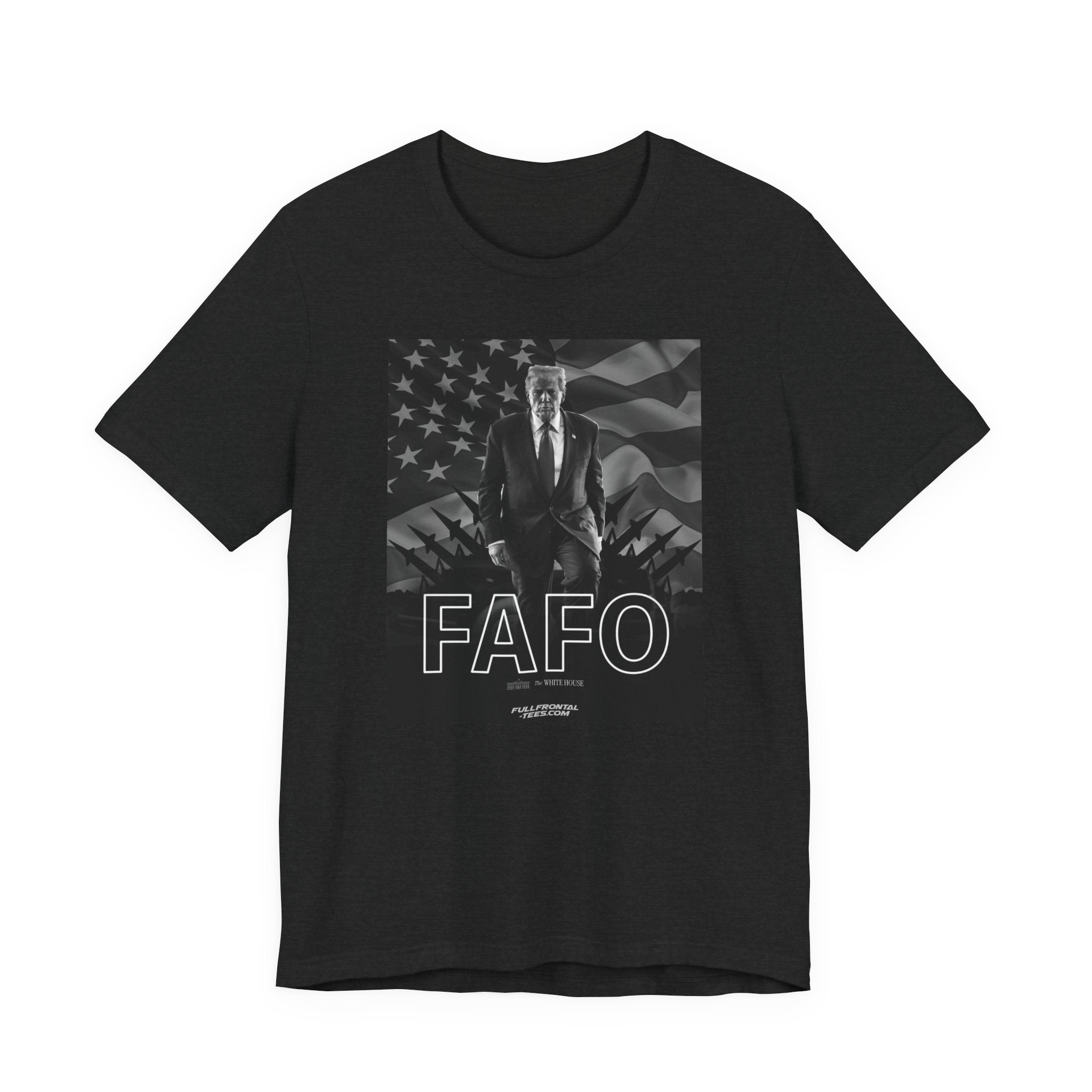 FAFO TRUMP Fuck Around Find Out American Flag Missiles Funny T-Shirt Short Sleeve Dirty Fathers Day Gift
