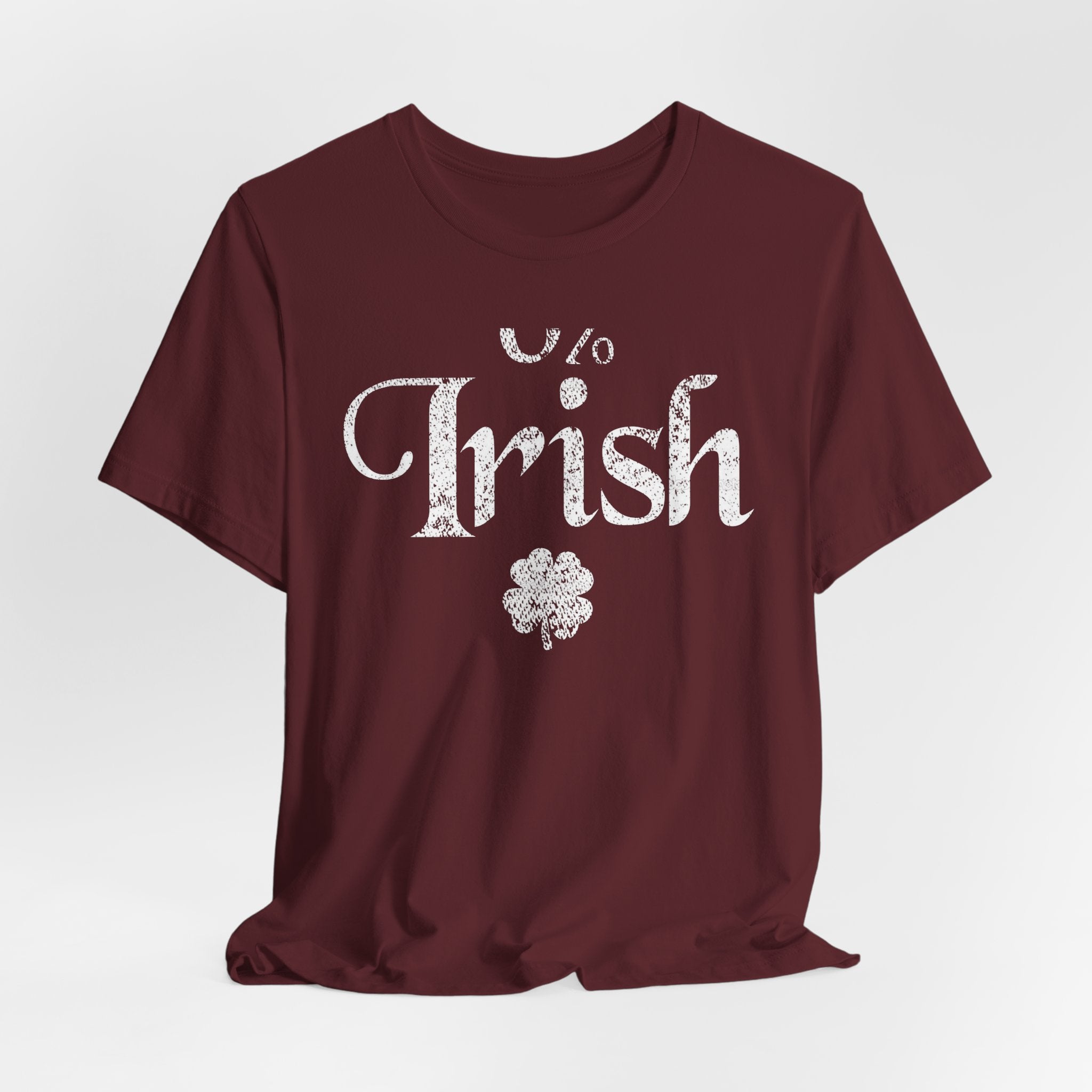 0% Irish Shamrock Funny St Patricks Day Unisex Short Sleeve T-Shirt