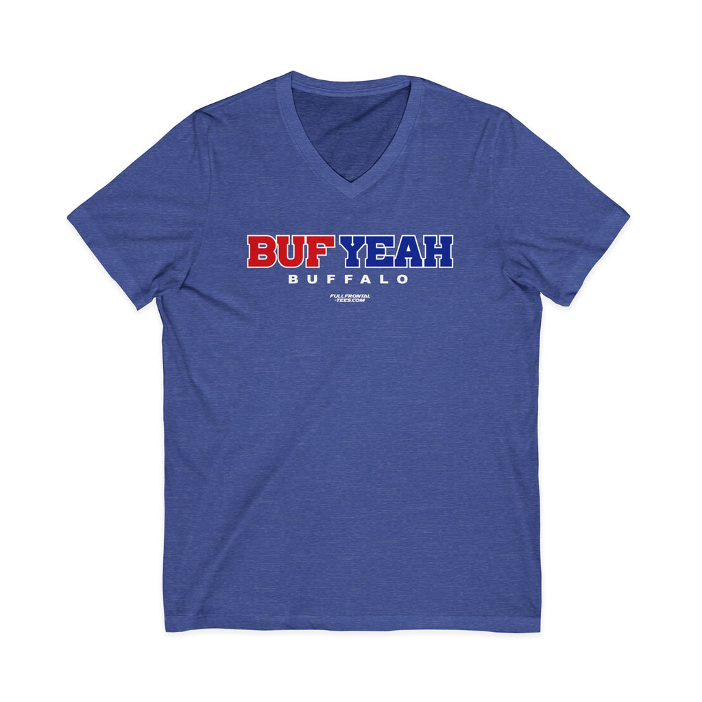 BUF YEAH Buffalo New York Football Jersey Short Sleeve V Neck T Shirt