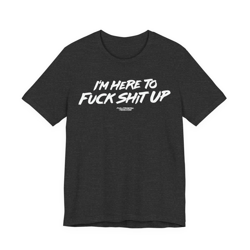 I'm Here to Fuck Shit Up Funny Jersey Short Sleeve T Shirt