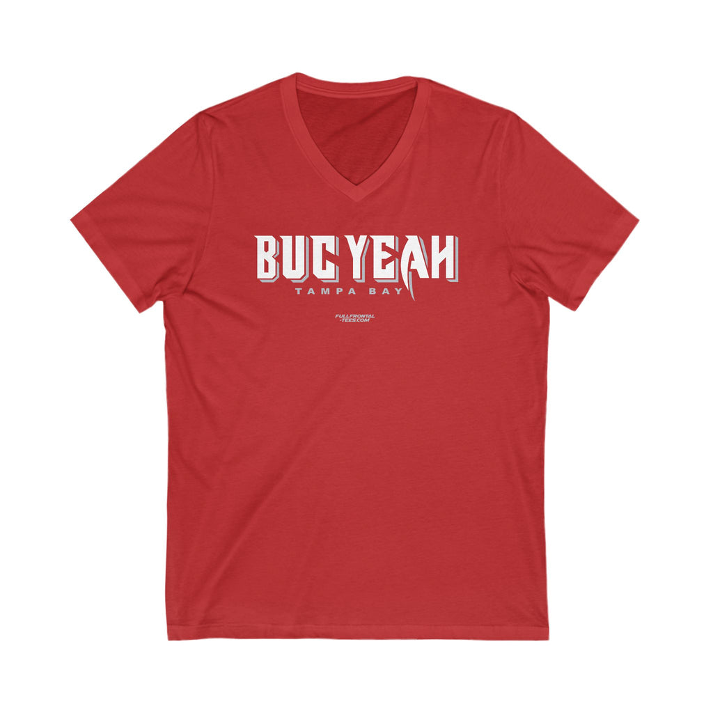 BUC YEAH Tampa Bay Florida Football Jersey Short Sleeve V Neck T Shirt