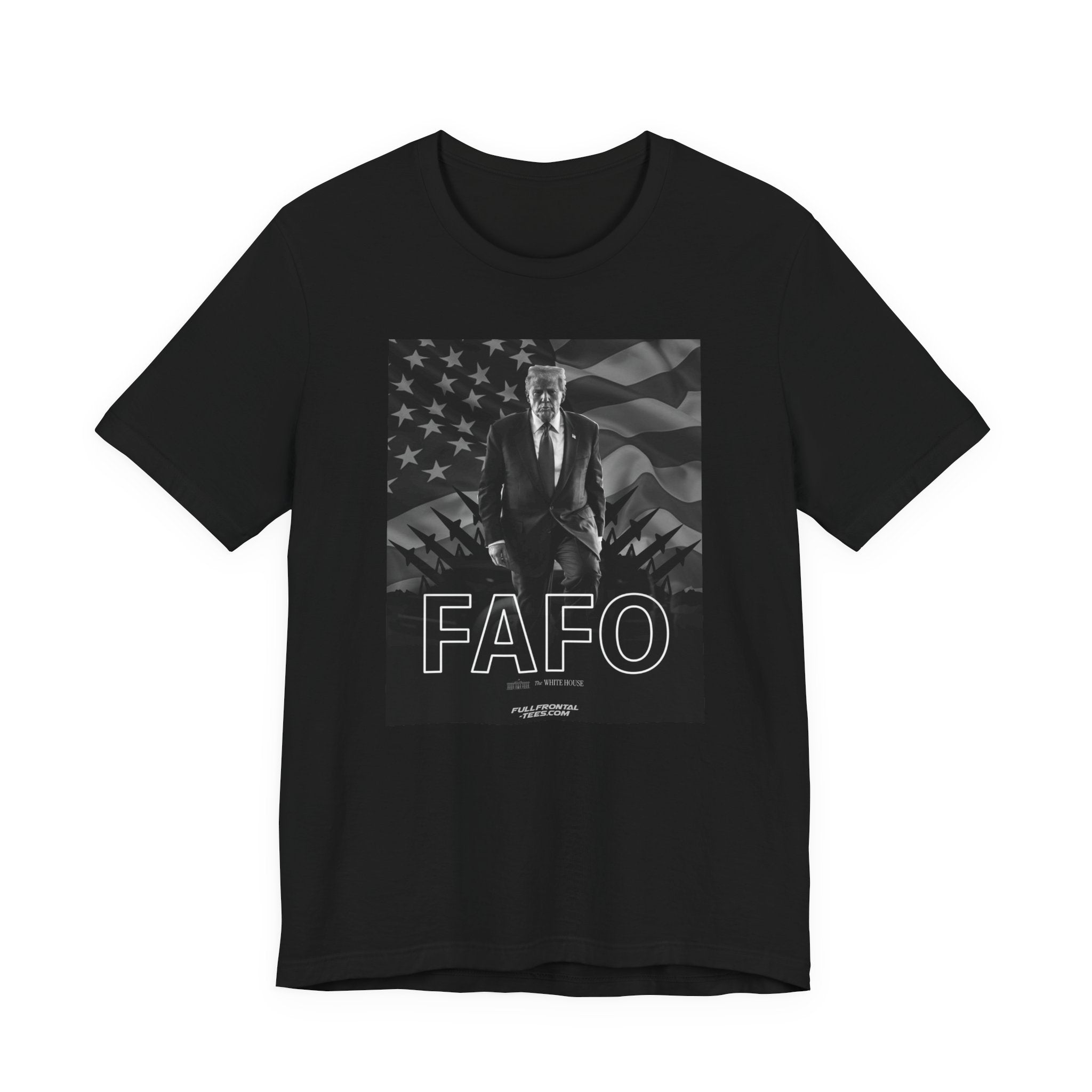 FAFO TRUMP Fuck Around Find Out American Flag Missiles Funny T-Shirt Short Sleeve Dirty Fathers Day Gift