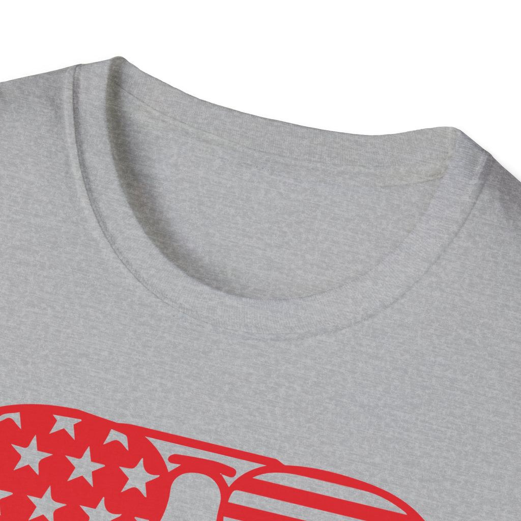 MERICA the Bearded Sunglasses PROUD American USA 4th July Patriotic Unisex Softstyle T-Shirt