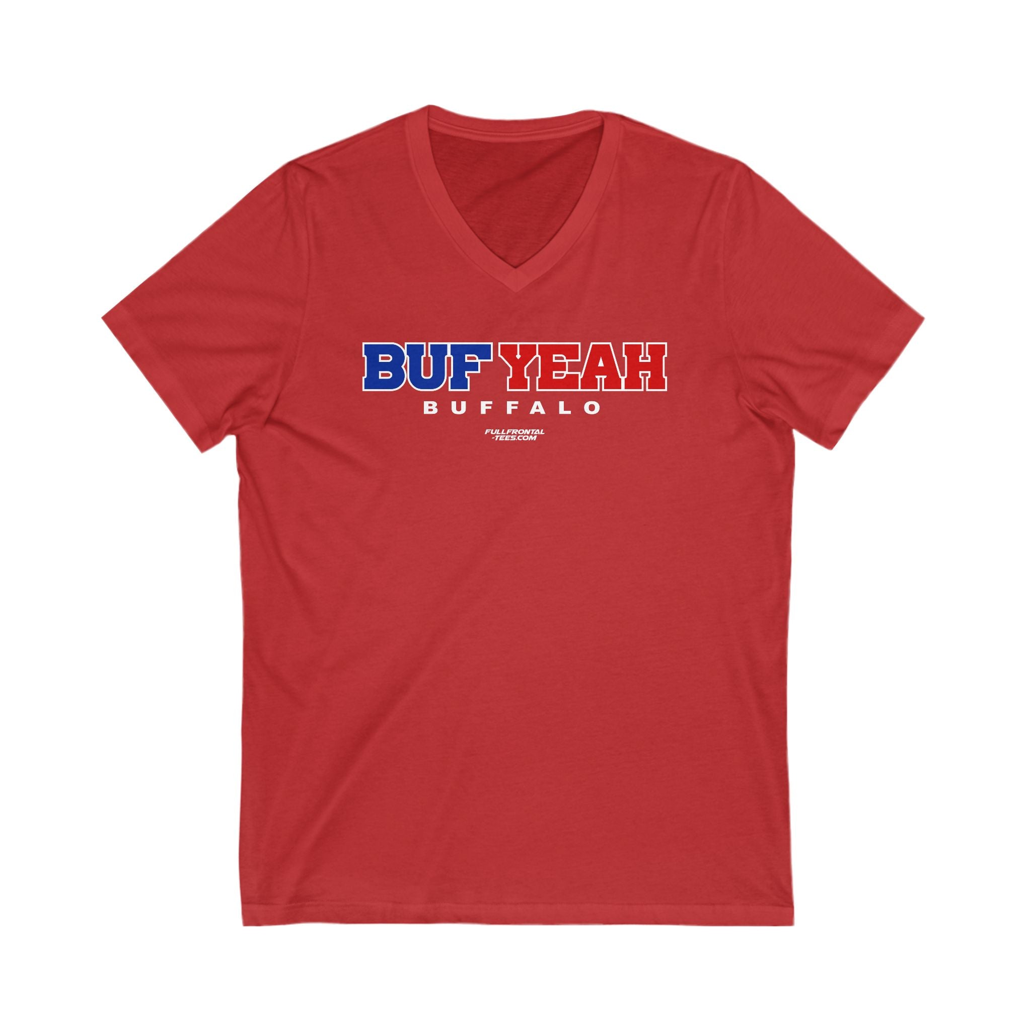 BUF YEAH Buffalo New York Football Jersey Short Sleeve V Neck T Shirt