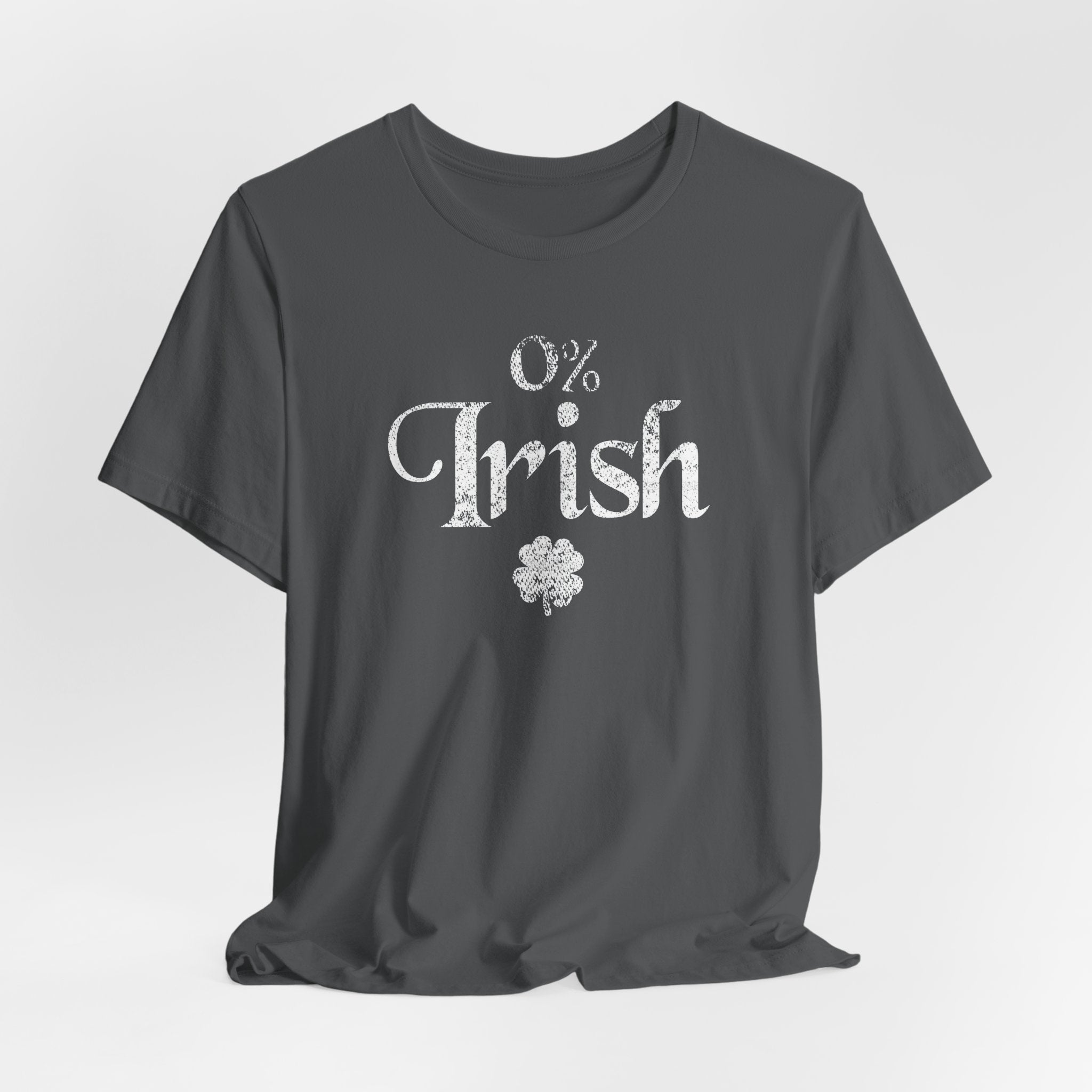 0% Irish Shamrock Funny St Patricks Day Unisex Short Sleeve T-Shirt