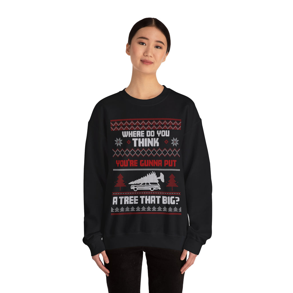 National Lampoon's Christmas Vacation Funny Couples Ugly Sweater Tree That Big Bend Over Show Holiday Unisex Heavy Blend Crewneck Sweatshirt