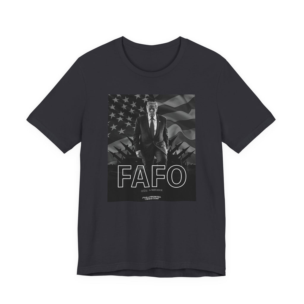 FAFO TRUMP Fuck Around Find Out American Flag Missiles Funny T-Shirt Short Sleeve Dirty Fathers Day Gift