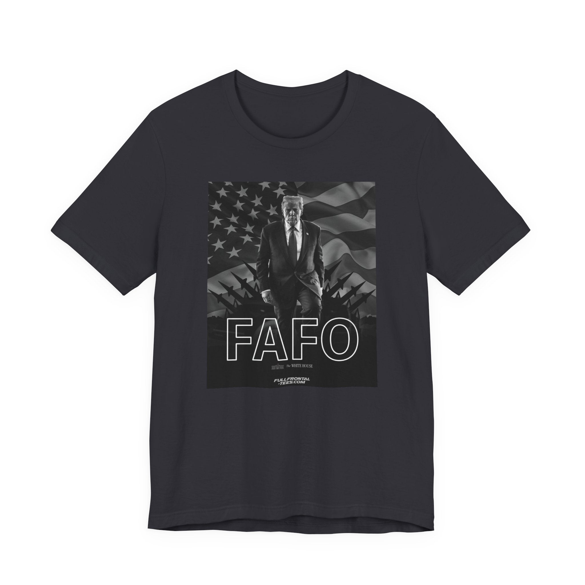 FAFO TRUMP Fuck Around Find Out American Flag Missiles Funny T-Shirt Short Sleeve Dirty Fathers Day Gift