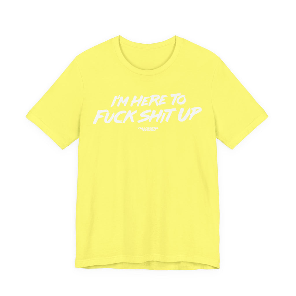 I'm Here to Fuck Shit Up Funny Jersey Short Sleeve T Shirt