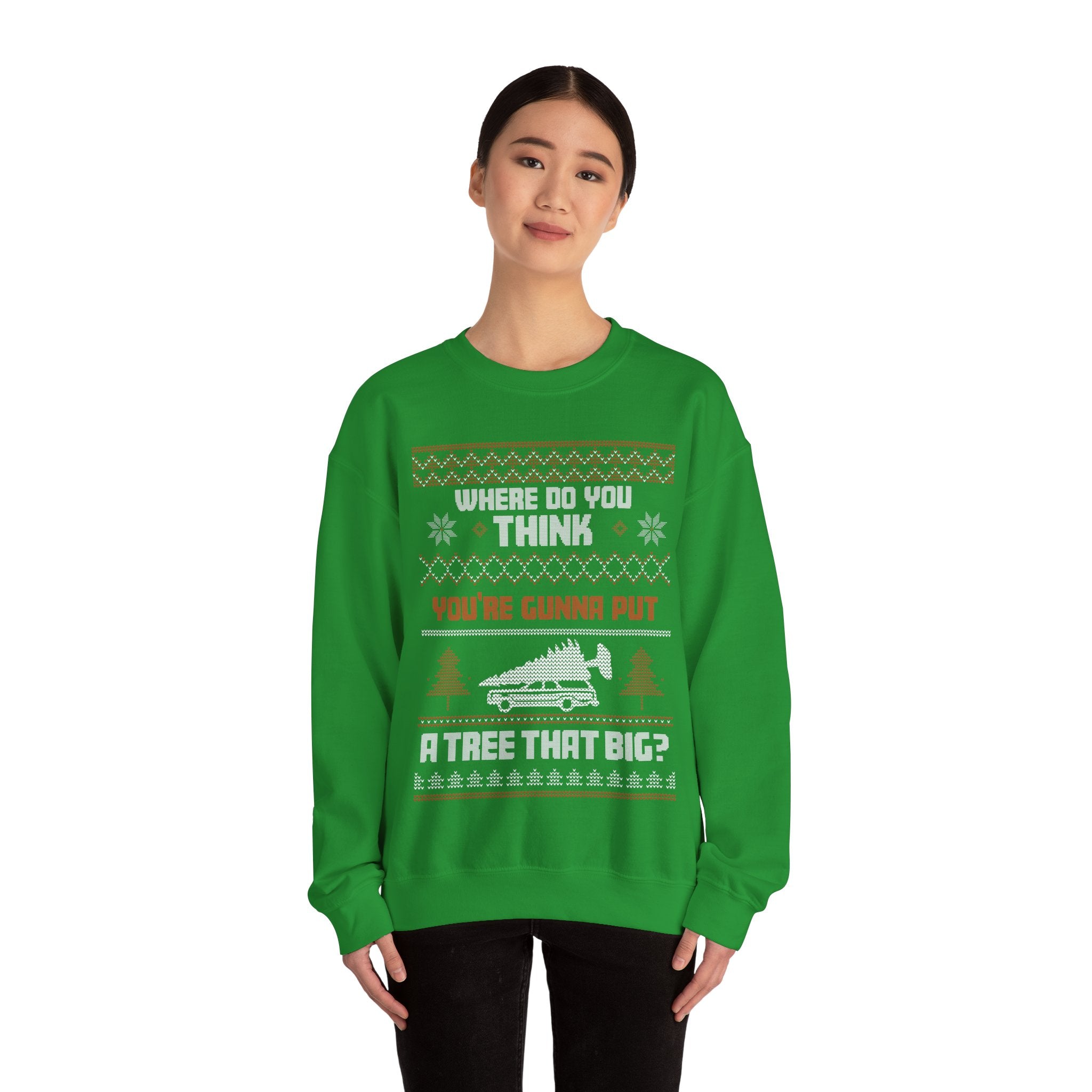 National Lampoon's Christmas Vacation Funny Couples Ugly Sweater Tree That Big Bend Over Show Holiday Unisex Heavy Blend Crewneck Sweatshirt